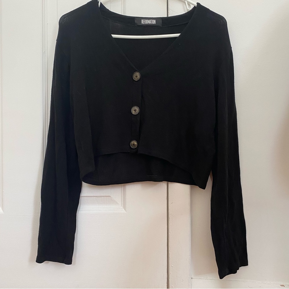 Reformation Black Cardigan, M